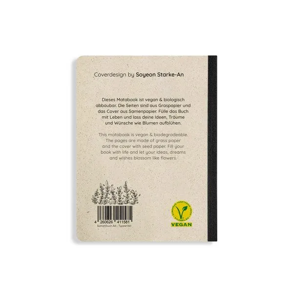 matabooks® matabooks® Notizbuch aus Graspapier mit Samen, Typewriter, A6, 102 Blatt – Produktbild 4 von 5