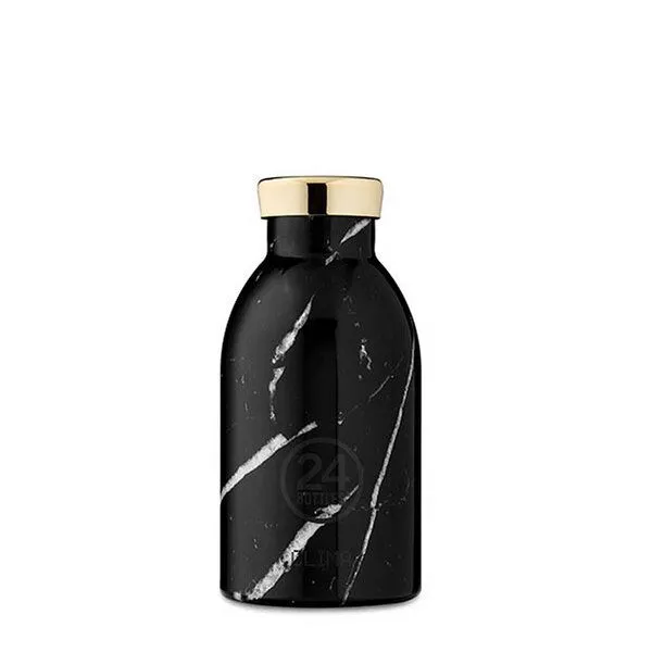 24bottles 24bottles 0,33l Thermosflasche - verschiedene Muster, Black marble, – Produktbild 1 von 2