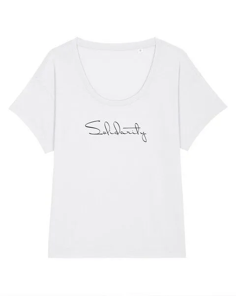 Human Family Human Family Oversize Damen Rundhals T-Shirt - Spread "Solidarity", Weiss, – Produktbild 1 von 3
