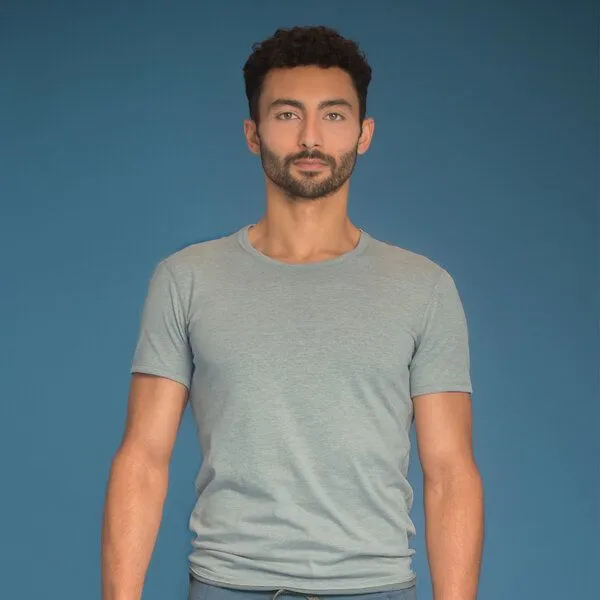 nice to meet me nice to meet me Kurzarmshirt CORE T, Denim melange, – Produktbild 1 von 3