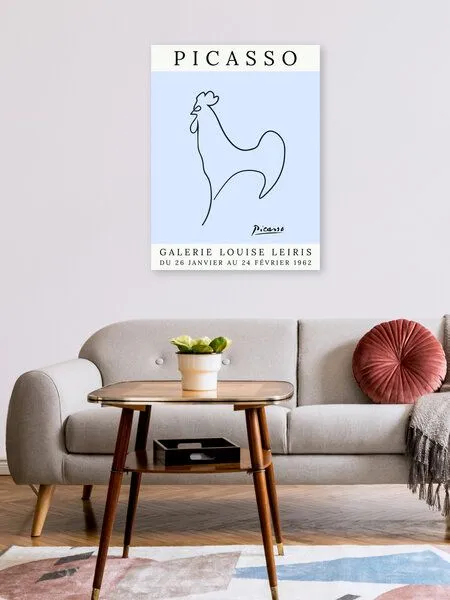 Photocircle Photocircle Poster / Leinwandbild - Picasso Hahn – blau – Produktbild 2 von 4