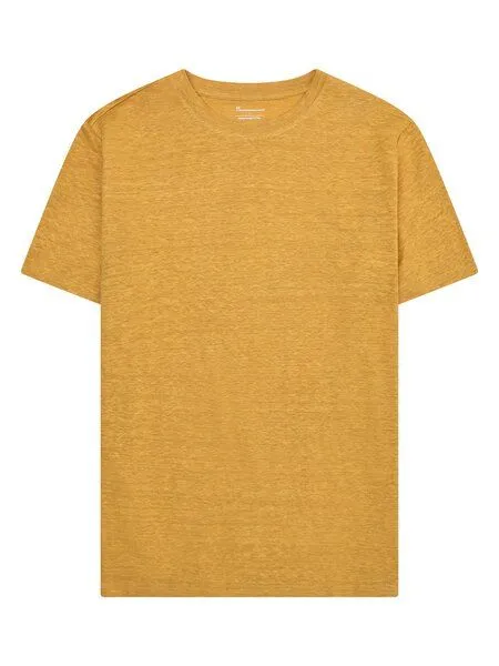 KnowledgeCotton Apparel KnowledgeCotton Apparel T-Shirt aus Bio-Leinen, Gelb-amber-gold, – Produktbild 1 von 4