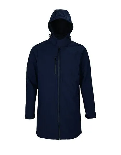 NEOBLU NEOBLU Unisex Softshellmantel lange Jacke Wasserdicht mit abnehmbare Kapuze Fleecefutter innen, Blau, – Produktbild 2 von 3