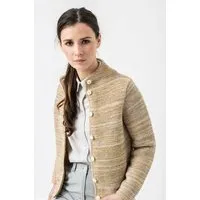 Grenz gang Grenz/gang Damen Strickjacke ELLY aus Schurwolle (kbT) - mouliné, Senf mouliné, – Produktbild 1 von 1