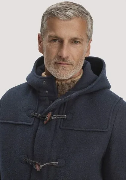 hessnatur hessnatur Rhön Dufflecoat Relaxed aus Rhönwolle und europäischer Schurwolle, Marine, – Produktbild 2 von 4