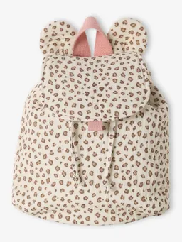 Vertbaudet Kinder Kita-Rucksack aus Musselin mit Ohren  leo – Produktbild 1 von 1