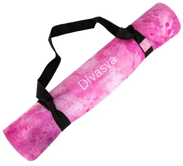 Divasya Divasya Yoga Starter-Set: Yogamatte mit Schutzhülle & 2 Blöcken, Pink lotus, – Produktbild 2 von 4