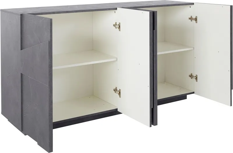 Home affaire Sideboard PING, Breite 162,5 cm, Grau, – Produktbild 4 von 5