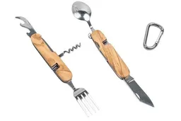 Cameleon Pack Cameleon Pack Praktisches Natur Camping Besteck *8 in 1* Edelstahl + Hochwertiges Olivenholz * Outdoor Reise Set – Produktbild 1 von 1