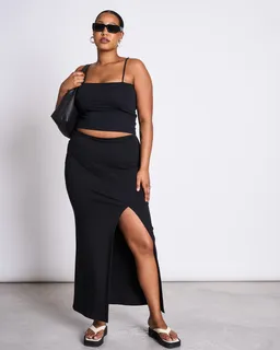 JAN N JUNE JAN 'N JUNE Damen vegan Maxirock Lusta Schwarz – Produktbild 1 von 1