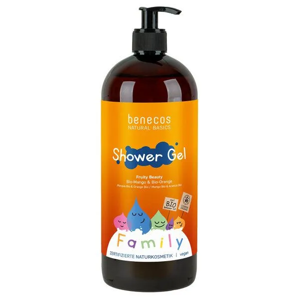 Benecos benecos Naturkosmetik - Duschgel - Family Size Bio-Mango & Bio-Orange – Produktbild 1 von 1