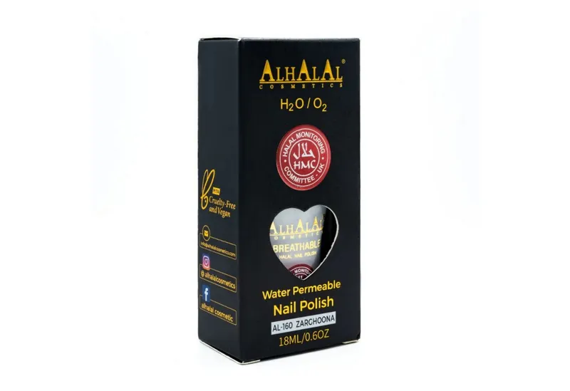 Alhalal Cosmetics Ltd. Nagellack Atmungsaktiver Halal Nagellack – alkoholfrei & wasserdurchlässig, Halal HMC-Zertifiziert,Vegan & alkoholfrei, Weiß, – Produktbild 4 von 5