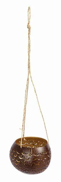 El Puente El Puente Hängedeko "Delight" | Fair Trade & Handmade aus Indonesien, Gold,braun, – Produktbild 2 von 2