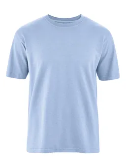 HempAge Hempage Herren vegan T-Shirt Basic Wasserblau – Produktbild 1 von 1