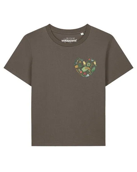 watapparel watapparel T-Shirt Frauen Gartenliebe, Mocha, – Produktbild 1 von 2