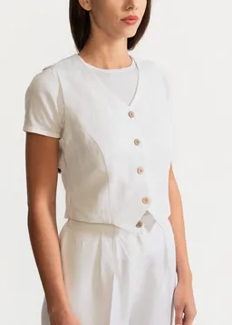 De IONESCU De IONESCU Damen vegan Weste Figa Leinen – Produktbild 1 von 1