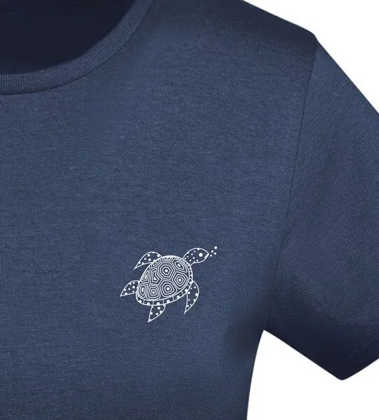 vis wear vis wear Die Schildkröte aus dem Ozean - Damen Organic Shirt, Navy, – Produktbild 2 von 3