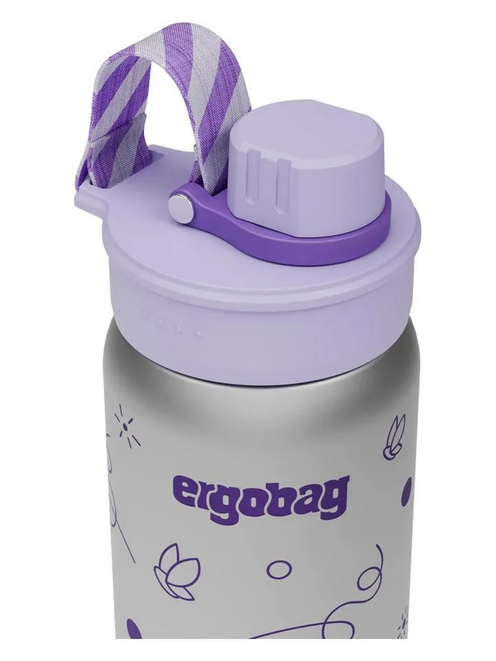 Ergobag Ergobag Trinkflasche Edelstahl Trinkflasche, auslaufsicher und kohlensäuregeeignet, Grün|lila, – Produktbild 8 von 8