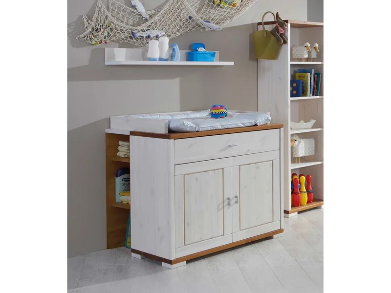 Wickelkommode "VITA" B100xT80xH90 cm, Kiefer weiß/provence – Produktbild 1 von 1