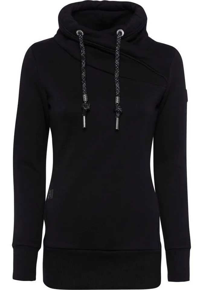ragwear ragwear Sweater NESKA O mit asymetrischem Schalkragen, Schwarz, – Produktbild 3 von 4