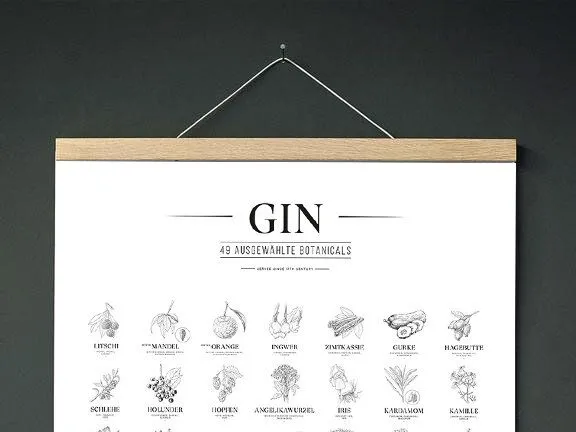 531 Rheinland Design 531 Rheinland Design Gin Plakat, 49 ausgewählte Kräuter Botanicals Gin Aromen als Poster – Produktbild 3 von 5