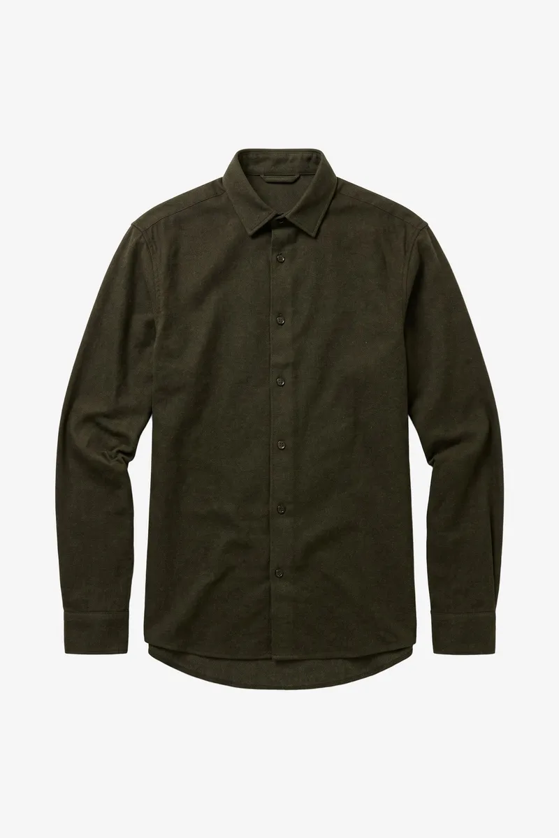 KnowledgeCotton Apparel KnowledgeCotton Apparel Herren vegan Hemd Dune Regular Flanell Forest Nachtgrün, Grün, – Produktbild 1 von 2