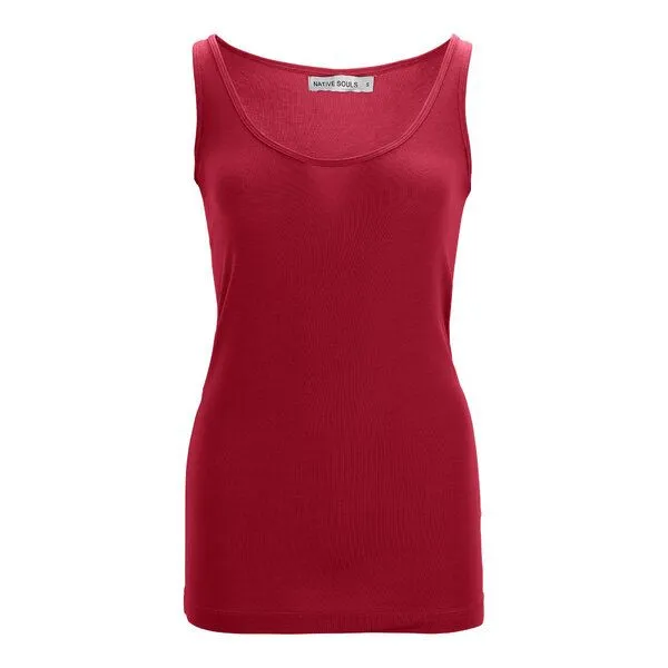 NATIVE SOULS NATIVE SOULS Lyocell Top Damen, Dark red, – Produktbild 1 von 1