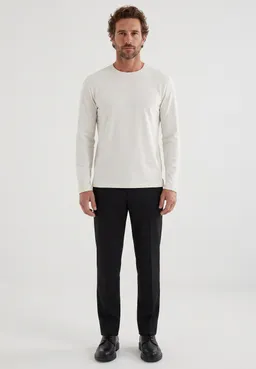 ORGANICATION ORGANICATION Herren vegan Langarm-Shirt Aus Interlock-Strick Off-White – Produktbild 1 von 1