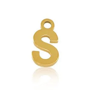ELEKTROPULLI Elektropulli Feine Ohrringe mit Initial Anhänger (ca. 25mm + 9x5mm), Gold, – Produktbild 4 von 8