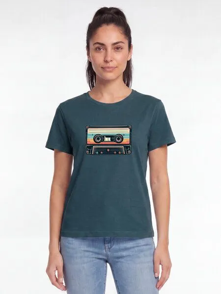 watapparel watapparel T-Shirt Frauen Retro Kassette, Stargazer, – Produktbild 2 von 2