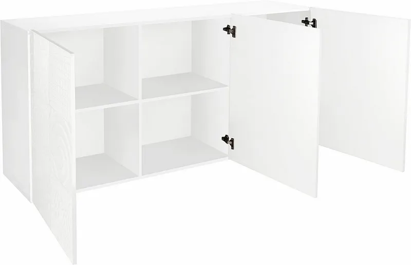 Home affaire Sideboard Miro, Breite 181 cm mit dekorativem Siebdruck, Weiß, – Produktbild 5 von 5