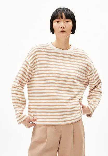ARMEDANGELS ARMEDANGELS FRANKAA MAARLEN STRIPE Damen Sweatshirt aus Bio-Baumwolle, Undyed-beige blond, – Produktbild 1 von 4