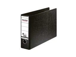 Falken 12 Falken Ordner, Hartpappe, 1550 g/m², DIN A4 quer, RB 80 mm, schwarz – Produktbild 1 von 1