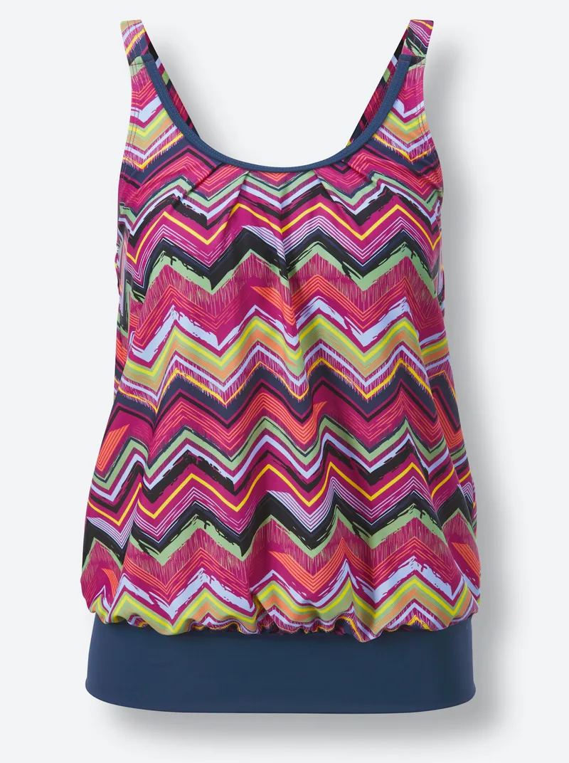 feel good Oversized-Tankini-Top magenta-gemustert, Magenta-gemustert, – Produktbild 2 von 2