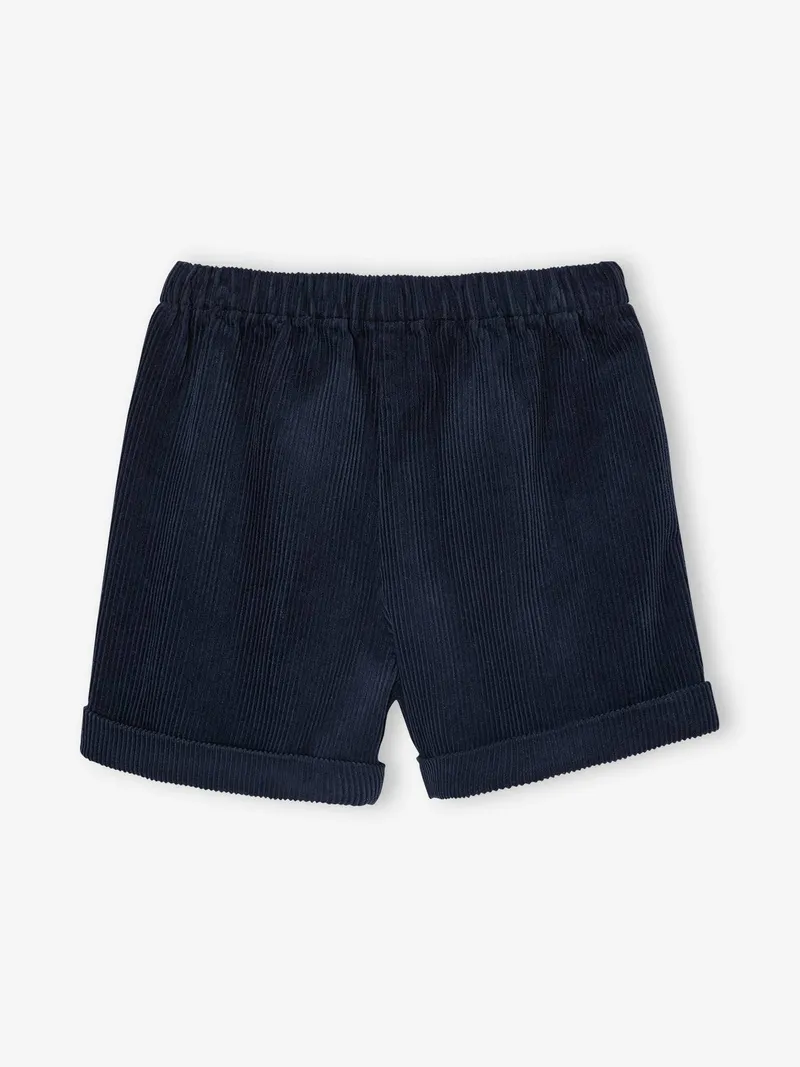 Vertbaudet Mädchen Cord-Shorts mit Herztaschen und Dehnbund, Marine, – Produktbild 4 von 4