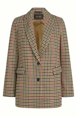 king louie king louie Longblazer Tula Blazer Basso Check - Eleganter Longblazer mit Reverskragen – Produktbild 1 von 1