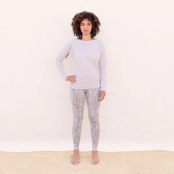 Jaya Jaya LEGGINGS SUMATRA - Hohe Taillen Leggings, Yoga & Freizeit aus Biobaumwolle, Creme/creme, – Produktbild 3 von 3