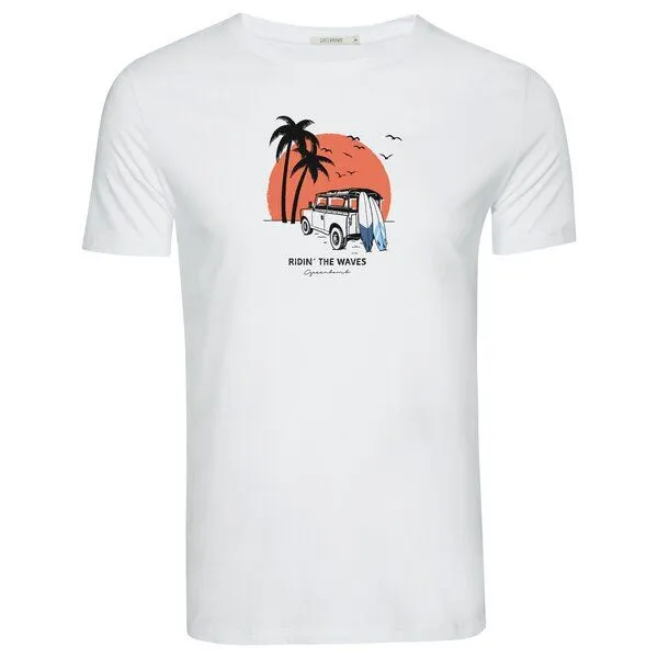 GreenBomb GREENBOMB Print T-Shirt Nature Car Surf Guide, White, – Produktbild 1 von 4