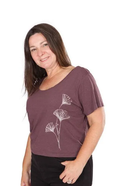 Life-Tree Life-Tree Ecovero Shirt für Damen "Ginkgo" in Mulberry/Dusty Pink, Lila, – Produktbild 1 von 4