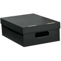 Aufbewahrungsbox "Color" aus Recyclingkarton, klein 24 x 32 x 11,5 cm, schwarz – Produktbild 1 von 1