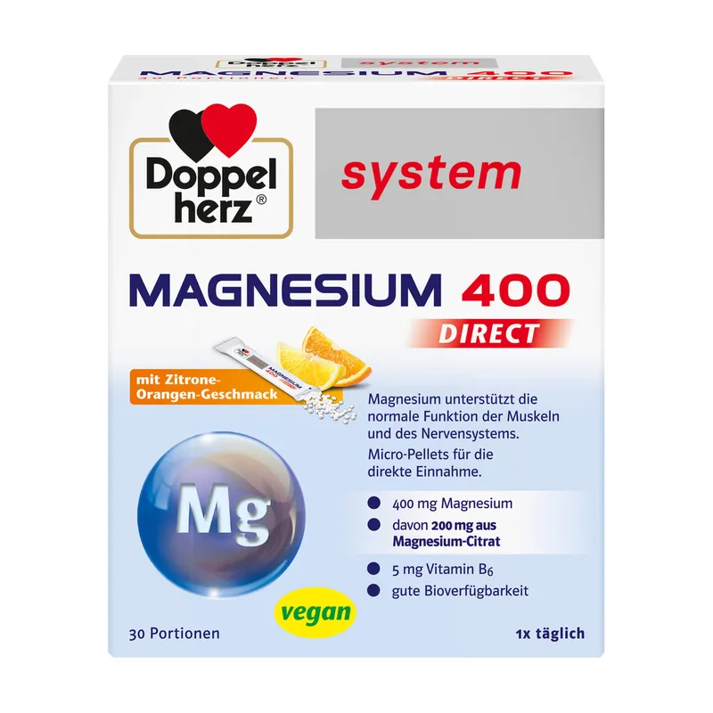 Doppelherz Doppelherz Magnesium 400 Direct system Pellets – Produktbild 1 von 1