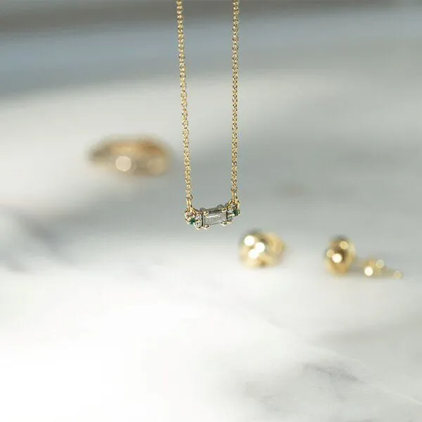 Eppi Eppi Kette mit Salt and Pepper Diamant, Smaragden und Moissaniten Matilda, Gelb, – Produktbild 2 von 2