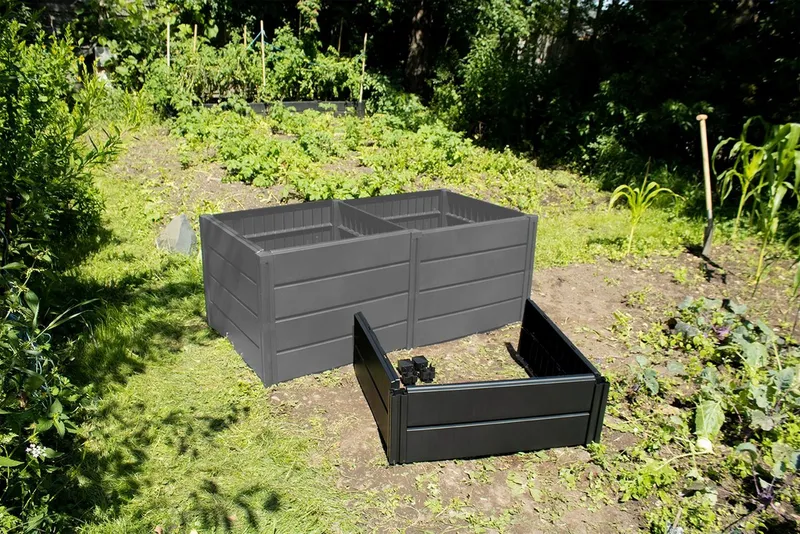 KHW KHW Hochbeet Demeter Erweiterungsset, BxTxH: 82x82x31 cm, Grau, – Produktbild 2 von 5