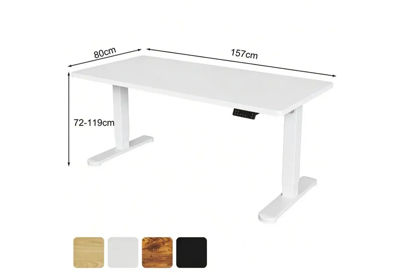 HOMALL Schreibtisch Höhenverstellbarer Elektrisch mit 25mm starker einteiliger Tischplatte (25 mm dicke, nahtlose, monolithische Tischplatten Keine gespleilten Platten Vielseitig und hochwertig Erinnerung bei langerem Stehen), Weiß, – Produktbild 2 von 5