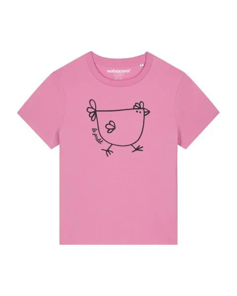 watapparel watapparel T-Shirt Frauen Le poulet - das Huhn, Bubble pink, – Produktbild 1 von 4