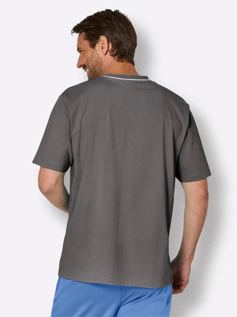 wäschepur men Schlafanzug-Shirt anthrazit, Anthrazit, – Produktbild 2 von 3
