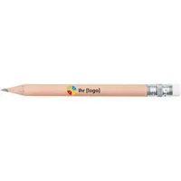 FSC-zertifizierter Bleistift rund 9,75 cm mit Radiertip, natur – Produktbild 1 von 1