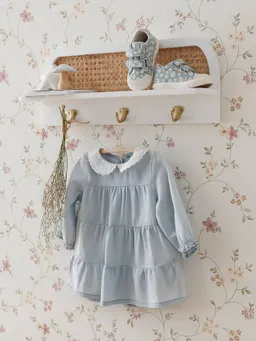 Vertbaudet Wandgarderobe mit Rattan POESIE mit Ablage und 3 Kleiderhaken – Produktbild 1 von 1