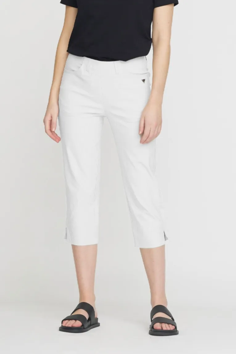 LAURIE LAURIE Damen vegan Hose Anabelle Regular Capri Medium Length Weiß, Weiß, – Produktbild 2 von 2