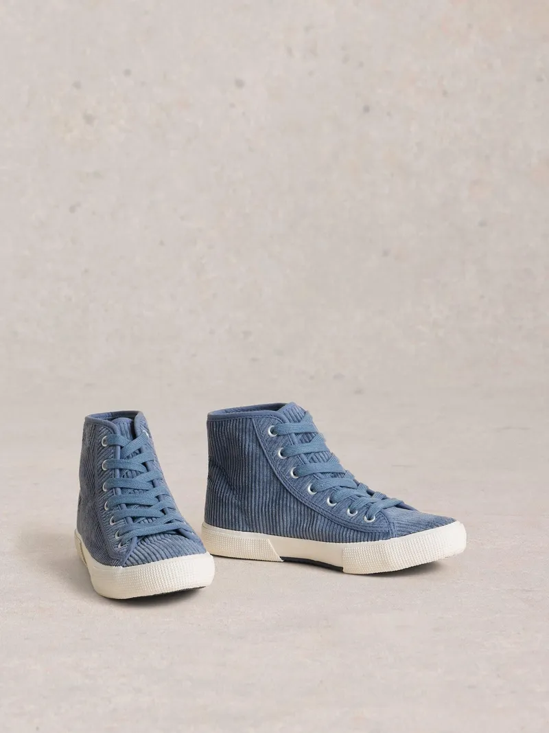 White Stuff Hi-Top Kordsneaker Pippa - 36, Mittelblau, – Produktbild 3 von 4